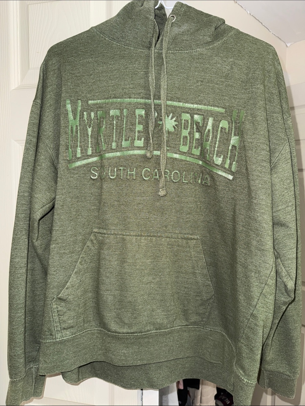 Myrtle Beach Men's Olive Green Hoodie size Medium